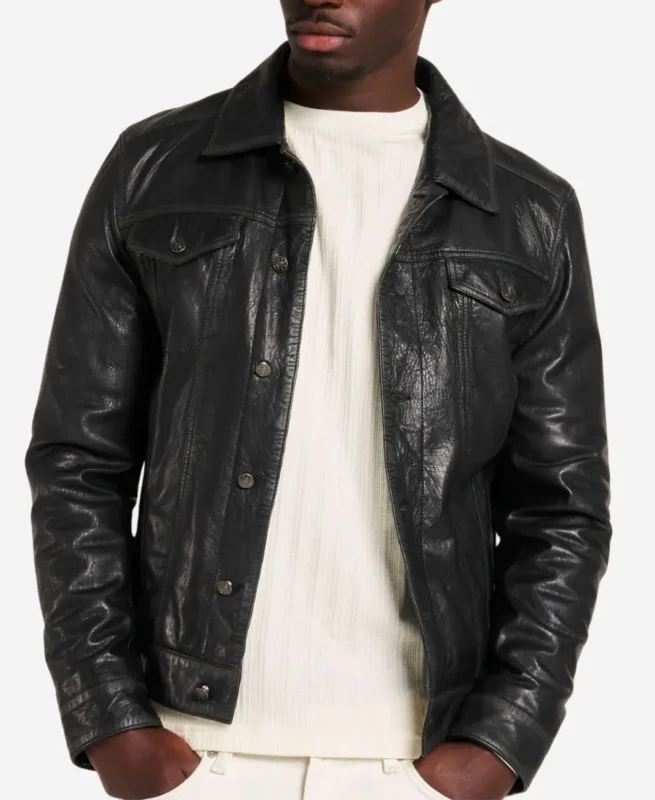 Men’s Leather Trucker Jacket