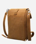 Adjustable Convertible Backpack leather Shoulder Straps Crossbody Bag - Brown
