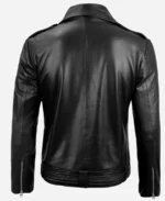 Biker Style Black Asymmetrical Belted Leather Jacket