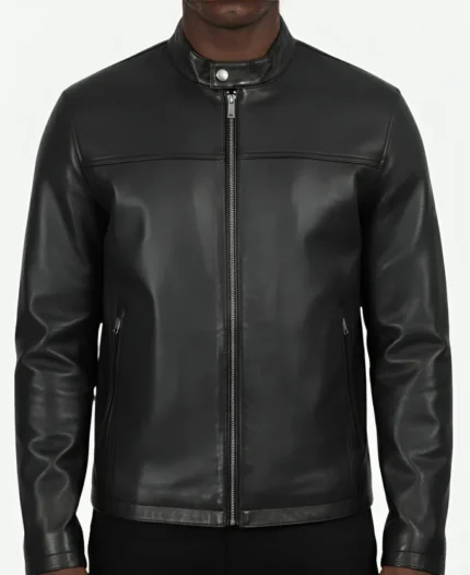 Cafe Racer Black Leather Jacket