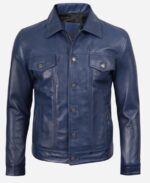 Blue Leather Jacket