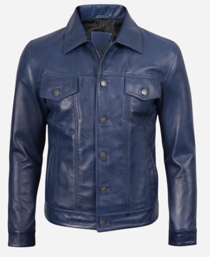 Blue Leather Jacket