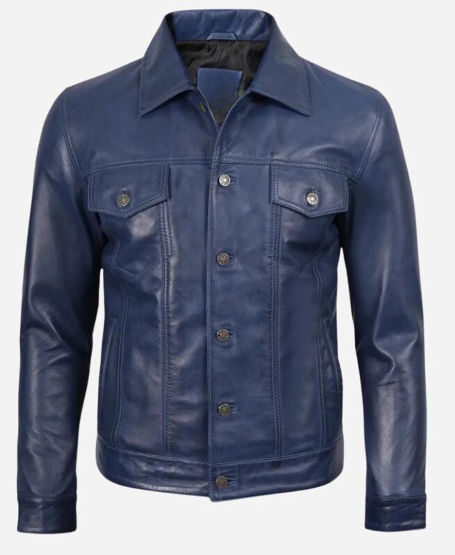 Blue Leather Jacket