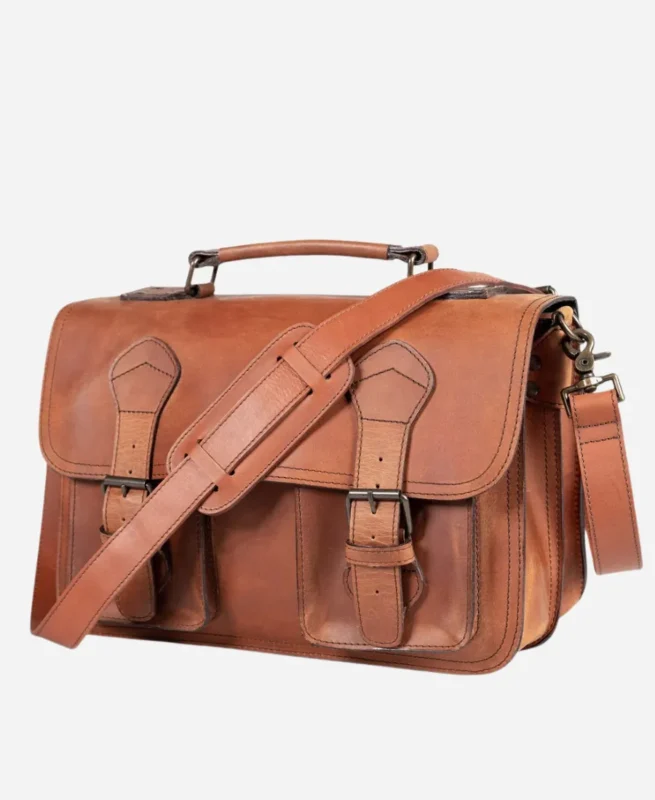 Classic Brown Leather Briefcase