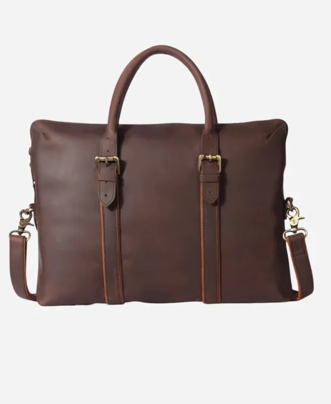 Classic Brown leather Laptop Bag - Popular Jacket