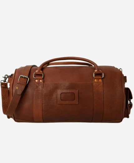 Classic Leather Travel Duffle Bag - Brown