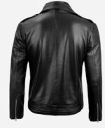 Biker Style Black Leather Jacket