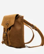 Convertible Backpack Leather Crossbody Bag - Brown