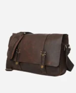 Handmade Dark Brown Leather Messenger Bag