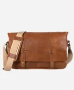 Handmade Leather Messenger Bag - Brown
