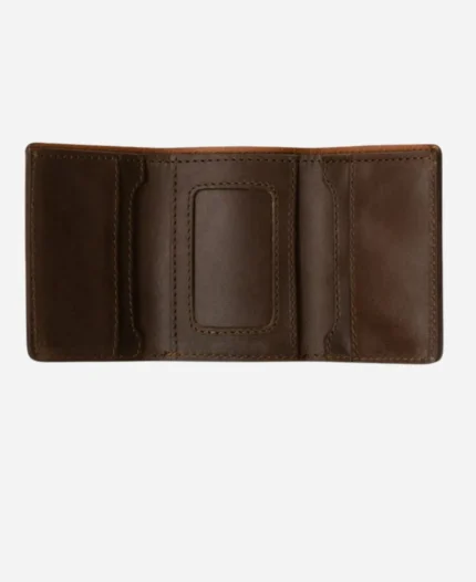 Leather Trifold Brown Wallet For Men
