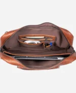 Luxury Brown Leather Laptop Briefcase