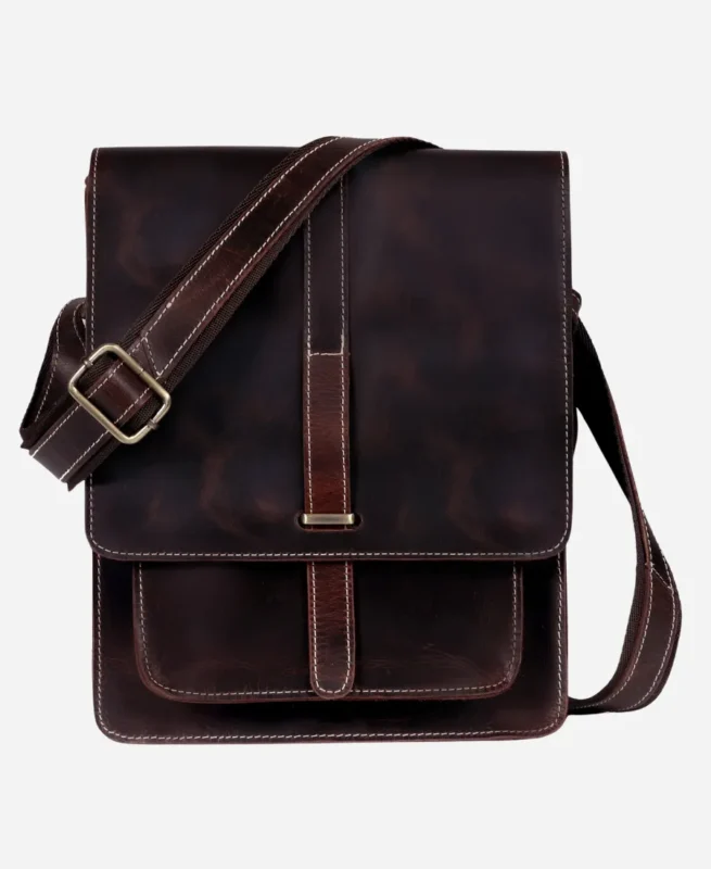 Luxury Brown Leather Shoulder Sling Bag