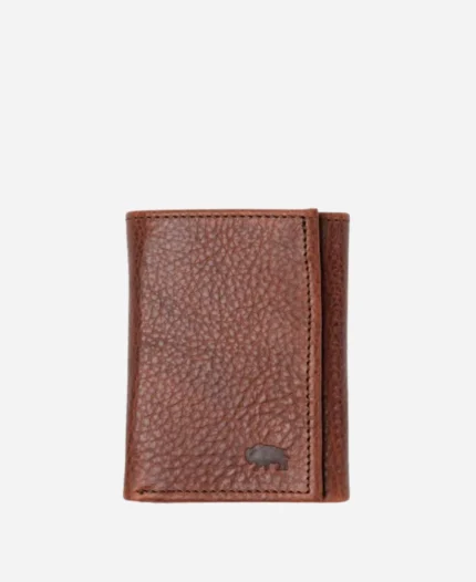 Luxury Leather Trifold Wallet - Brown