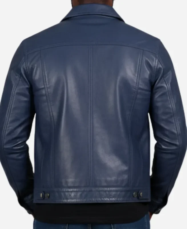 Men Leather Trucker Jacket