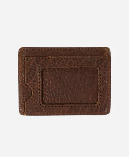  Men's Classic Leather Slim ID Brown Wallet for Sale