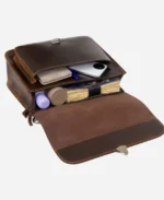 Men's Premium Brown Full Grain Leather Crossbody Bag