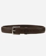 Men's Single Side Brown Leather Tow Belt