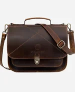 Premium Brown Full Grain Leather Crossbody Bag