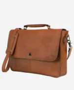 Premium Laptop Leather Messenger Bag - Brown