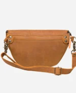 Tumbled Fanny Brown Leather Crossbody Bag For Men & Women
