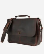 Unisex Premium Laptop Black Leather Messenger Bag