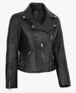 Women Black Biker Leather Jacket