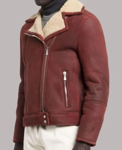 Men’s Aviator Sheepskin Shearling Leather Jacket