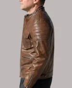Dark Brown Leather Biker Jacket