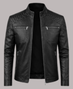 Cafe-Racer-Quilted-Leather Jacket