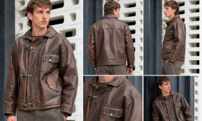 Fireman Clasp Brown Leather Jacket