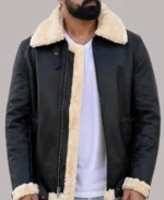 Men's Shearling Black Leather Jacket