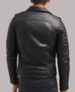 Biker Quilted Black Leather Biker Jacket