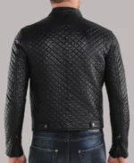 Black Snap Collar Men's Leather Jacket
