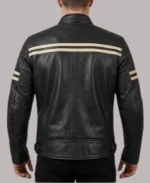 Cafe Racer Black Retro Biker Leather Jacket 
