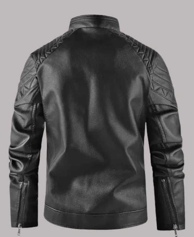 Mens Cafe Racer Black-Leather-Jacket