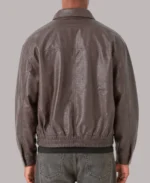 Stylish Coffee Brown Textured Leather Jacket