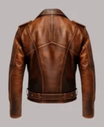 Men's Vintage Brown Leather Biker Jacket