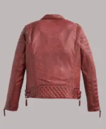 Motorbike Riding Red  Leather Biker Jacket