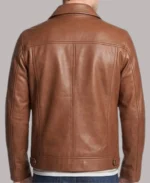 Classic Shirt Style Brown Leather Jacket