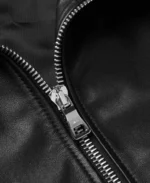 Men's Shearling Black Leather Bomber Jacket