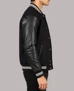 Vaxton Black Striped Varsity Jacket