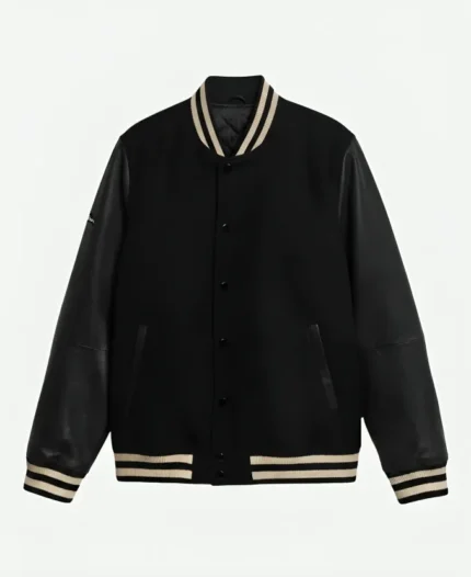 Men's Classic Wool & Leather Varsity Jacket