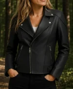 2026 Anna Pigeon S01 Tracy Spiridakos Real Leather Jacket