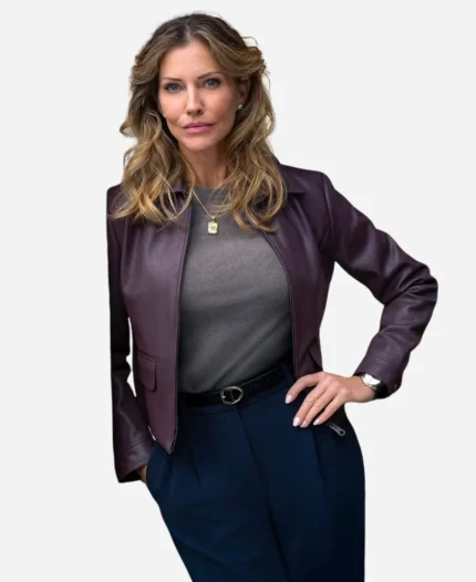 Anna Pigeon S01 Tracy Spiridakos Burgundy Leather Jacket