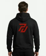 Black Pullover Hoodie for Men | Red Logo – Popular Jacket